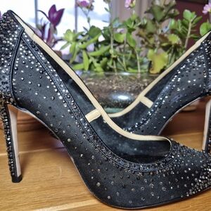 Badgley Mischka Women's Black Rhinestone Heels